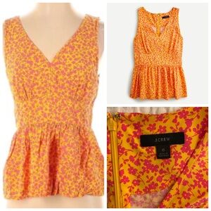 J.Cew V-neck peplum top in floral.